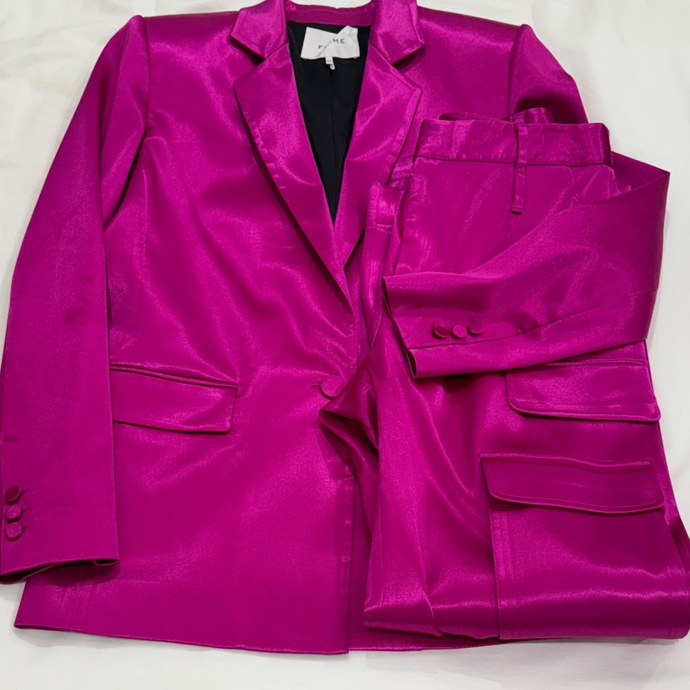 Frame Denim Vibrant Pink Suit Set
